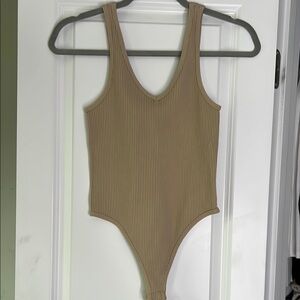 Tan Ribbed Bodysuit
